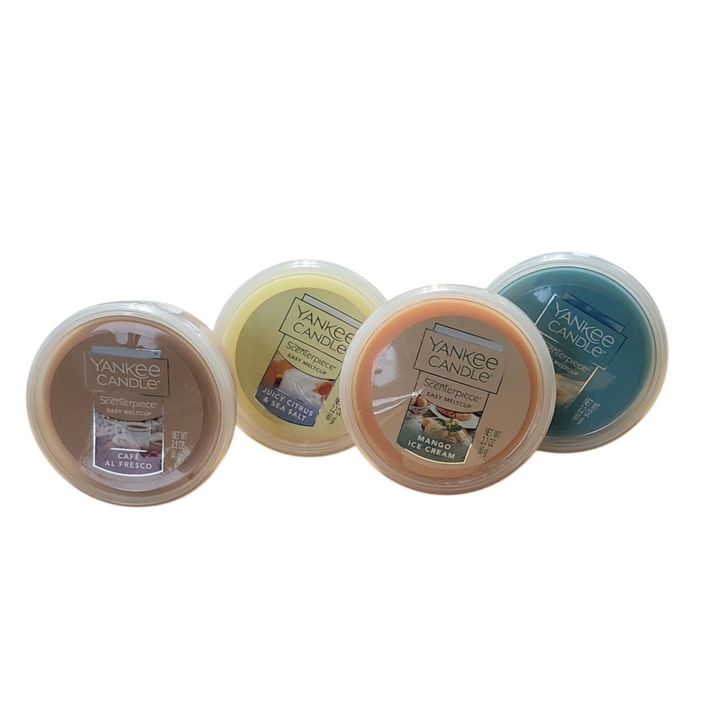 Yankee Candle Scenterpiece Easy MeltCup Lot 4 Café Al Fresco Mango Cream 2.2oz